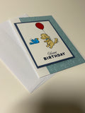 Dog and Bird Birthday Card