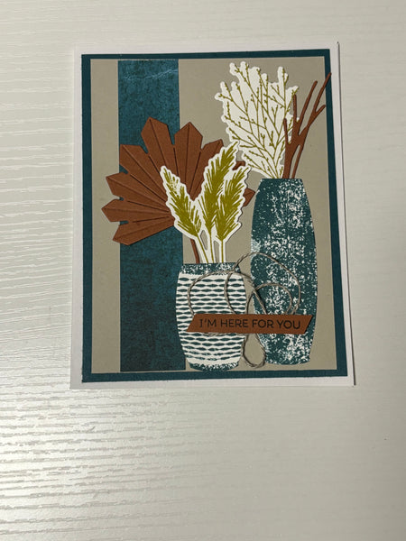 Teal Vase Sympathy Card