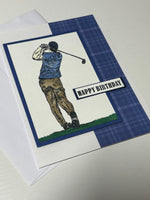 Blue Golf Birthday Card