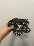 Black Floral Zipper Scrunchie