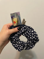 Navy Star Zipper Scrunchie