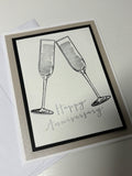 Silver Champagne Anniversary Card