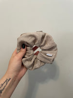 Beige Zipper Scrunchie