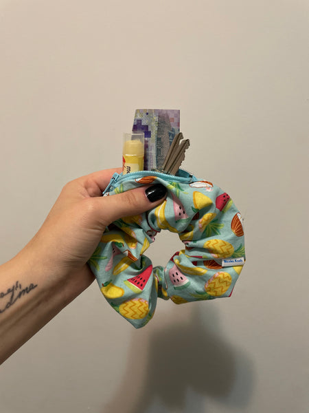 Tropical Fruit Zipper Scrunchie