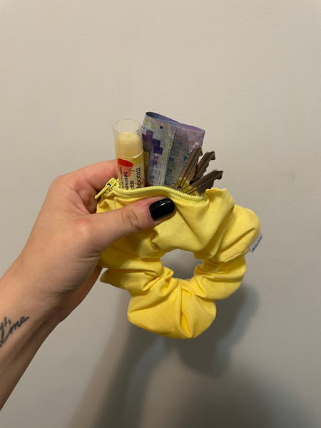 Yellow Zipper Scrunchie