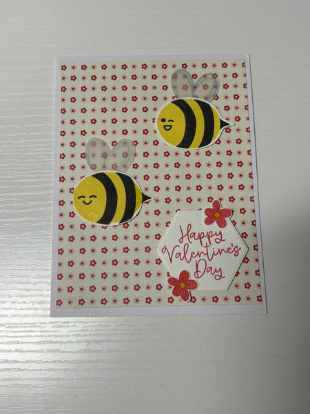 Floral Bee Valentine’s Day Card