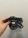 Black Floral Zipper Scrunchie