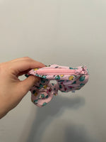 Pink Floral Zipper Scrunchie