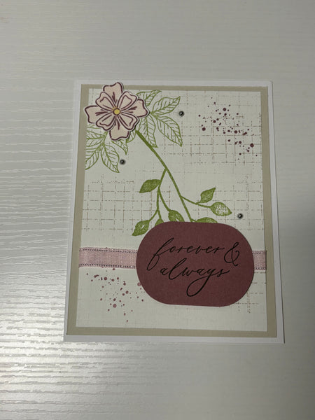 Pink and Green Wedding Card