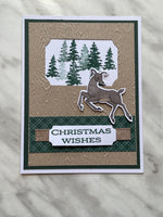 Woodgrain Deer Christmas Card