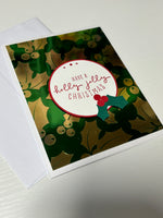 Metallic Holly Christmas Card