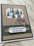 Woodgrain Deer Christmas Card