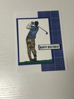 Blue Golf Birthday Card