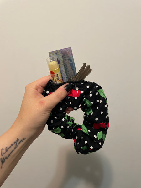 Cherry Zipper Scrunchie