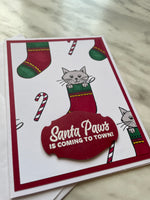 Cat Stocking Christmas Card