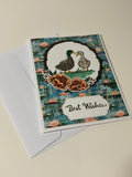 Floral Duck Best Wishes Card