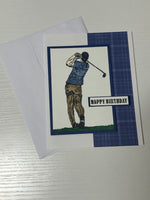 Blue Golf Birthday Card