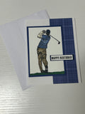 Blue Golf Birthday Card