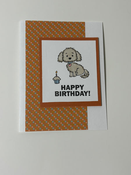 Cupcake Dog Birthday Card