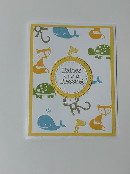 Gender Neutral Animal Baby Card