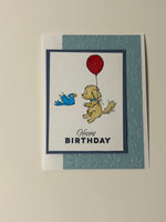 Dog and Bird Birthday Card