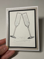 Silver Champagne Anniversary Card