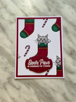 Cat Stocking Christmas Card