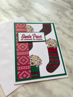 Golden Dog Santa Paws Christmas Card