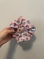 Pink Floral Zipper Scrunchie