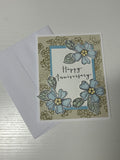 Blue Flowers Anniversary Card