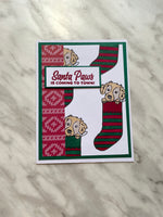 Golden Dog Santa Paws Christmas Card