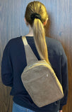 Faux Suede Over the Shoulder Bag