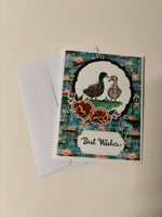 Floral Duck Best Wishes Card