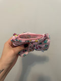 Pink Floral Zipper Scrunchie