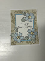 Blue Flowers Anniversary Card