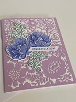 Purple Floral Congratulations Card