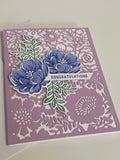 Purple Floral Congratulations Card