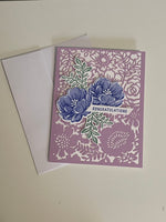 Purple Floral Congratulations Card