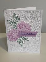 White and Lilac Floral Congratulations Card