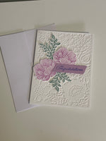 White and Lilac Floral Congratulations Card