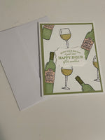 Happy Hour White Wine Birthday Card