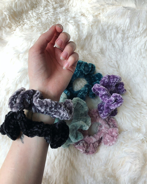 Velvet Luxe Crochet Scrunchies