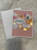 Pink and Gold Birthday Card