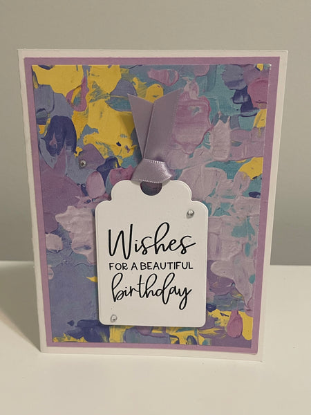 Purple Painted Birthday Card