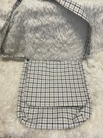 White and Black Plaid Bag