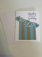 Blue Striped Birthday Card