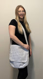 White and Black Plaid Bag