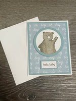 Blue Hello Baby Card