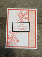 Coral Much Love Wedding Card