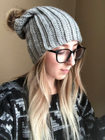 Slouchy Ribbed Style Crochet Beanie